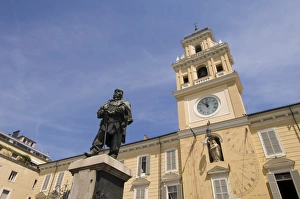 Clock Face Prints: Garibaldi statue, Piazza Garibaldi, Parma, Emilia-Romagna, Italy, Europe