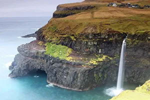 Purity Prints: Gasadulur waterfall, Vagar, Faroe Islands, Denmark, North Atlantic