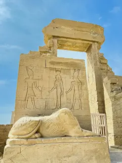 Gate of Domitian and Trajan, northern entrance of the Temple of Hathor, Dendera Temple complex, Dendera, Egypt, North Africa, Africa