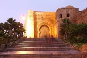 Gate and walls of the Oudaya Kasbah, Rabat, Morocco, North Africa, Africa