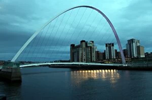 Millennium Bridge Collection: Gateshead Bridge over the River Tyne, Newcastle, Tyne and Wear, England, United Kingdom, Europe