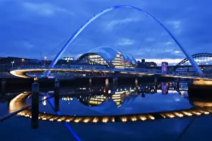 Curved Prints: Gateshead Millennium Bridge, The Sage and the River Tyne between Newcastle and Gateshead