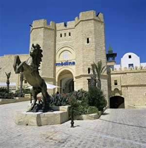 Images Dated 7th December 2011: Gateway entrance of the Medina shopping and restaurant complex, Yasmine Hammamet