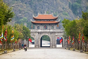 Multicoloured Prints: Gateway at Hoa Lu, ancient capital of Vietnam, Ninh Binh Province, Vietnam, Indochina