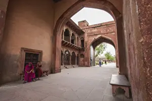 Mughal Prints: Gateway to the Taj Mahal, structure of sandstone marks the border between noise of the city