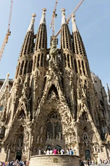 Gaudis Cathedral of La Sagrada Familia, still under construction, UNESCO World Heritage Site