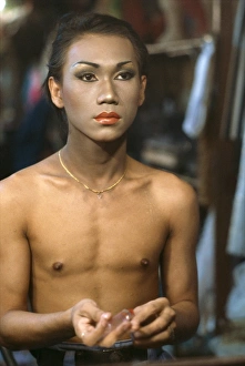 One Young Man Only Prints: A gay boy preparing backstage for a show at the Rome