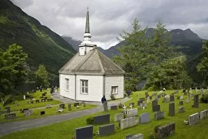 Images Dated 17th July 2008: Geiranger village church, Geiranger, Geirangerfjord, Northern Fjord Region