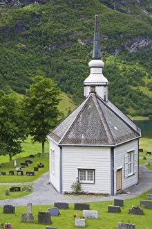 Images Dated 17th July 2008: Geiranger village church, Geiranger, Geirangerfjord, Northern Fjord Region