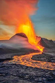 The Geldingadalir Volcanic Eruption, Fagradalsfjall, Iceland, Polar Regions