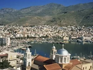 General view of port, Kalimnos, Dodecanese Islands, Greek Islands, Greece, Europe