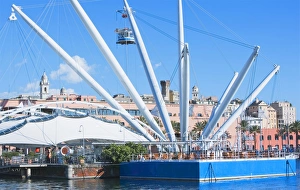 Genoa view from Porto Antico, Genoa, Liguria, Italy, Europe