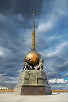 Center Prints: Geographical center of Asia monument by the Yenisey river in Kyzyl