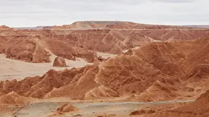 Jagged Prints: A geological formation known as the Flaming Cliffs where Andrew Shapman expedition