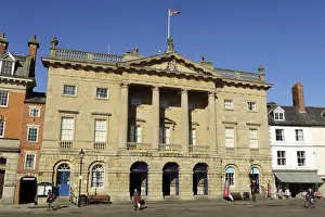 The Georgian facade of the Town Hall and Butter Market shopping arcade, built in 1776