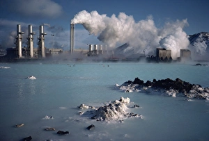 Electricity Prints: Geothermal power plant and Blue Lagoon at Svartsengi
