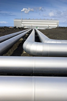 Metallic Prints: Geothermal power station on the Rekjanes Peninsula, near Keflavik, Iceland, Polar Regions