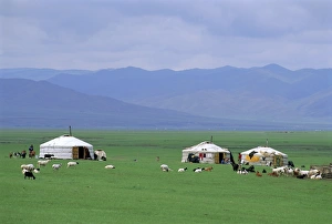 Gather Prints: Gers (yurts) in Ovorkhangai Province