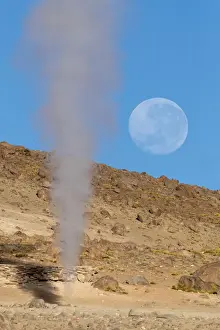 Bolivia Prints: Geysers under a full moon in the Eduardo Avaroa Andean Fauna National Reserve