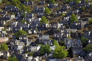 Ghost Town Prints: Ghost Town of Kayakoy, Anatolia, Turkey, Asia Minor, Eurasia