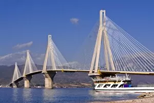 Images Dated 1st November 2007: Giant bridge across the Gulf of Corinth, near Patra, Peloponnese, Greece, Europe