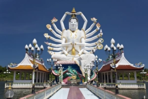 Koh Samui Prints: Giant Buddhist statue at Wat Plai Laem, Koh Samui, Thailand, Southeast Asia, Asia