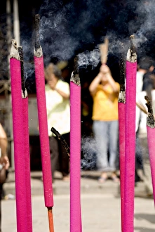 Images Dated 1st October 2006: Giant incense sticks, Chinese moon festival, Georgetown, Penang, Malaysia