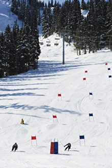 Images Dated 31st March 2009: Giant slalom racers at Whistler mountain resort, venue of the 2010 Winter Olympic Games