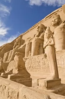 Images Dated 20th December 2008: Giant statues of the great pharaoh Rameses II outside the relocated Temple of Rameses II at Abu Simbel