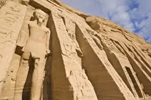 Giant statues outside the relocated Temple of Hathor, Abu Simbel, UNESCO World Heritage Site