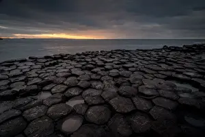 Giants Causeway at sunset, UNESCO World Heritage Site, County Antrim, Northern Ireland