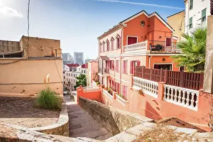 Architecture Details Prints: Gibraltar Castle Steps, beautiful residential area on the hill of narrow alleys