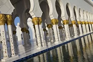 Images Dated 25th January 2010: Gilded columns of Sheikh Zayed Bin Sultan Al Nahyan Mosque, Abu Dhabi, United Arab Emirates
