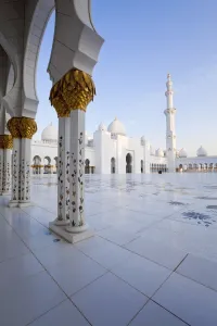 Sheikh Zayed Bin Sultan Al Nahyan Prints: Gilded columns of Sheikh Zayed Bin Sultan Al Nahyan Mosque