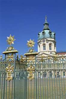 Charlottenburg Prints: Gilded railings in front of the Charlottenburg Palace in Berlin