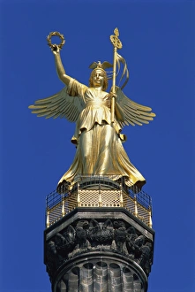 Gilded statue on top of the Victory Column on Strasse