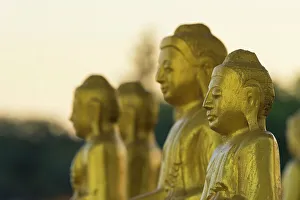 Monywa Prints: Gilded statues at Myo Yar Pyae Pagoda, Monywa, Myanmar (Burma), Asia