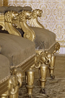 Detail of gilt chairs in the Durbar Hall