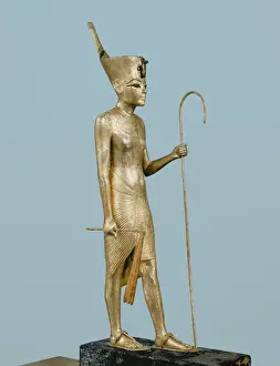 Gilt Prints: Gilt wood statuette of the king, from the tomb of the pharaoh Tutankhamun