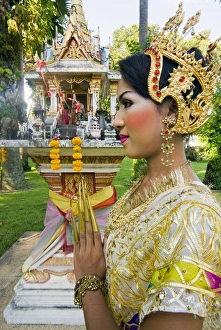 Hands Clasped Prints: Girl in traditional Thai clothes
