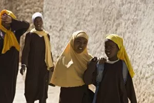 Images Dated 1st January 2008: Girls stepping out of school in Harar, Ethiopia, Africa