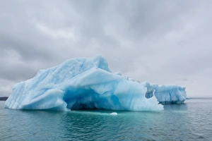 Glacial ice calved from the LeConte Glacier, Outside Petersburg, Southeast Alaska, United States of America, North America