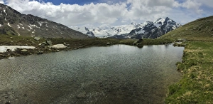 Valfurva Prints: Glacier Forni and alpine lake, Valfurva, Lombardy, Italy, Europe