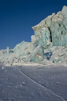 Glacier and glacier ice, Billefjord, Svalbard, Spitzbergen, Arctic, Norway