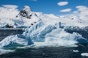 Glacier and icebergs in Cierva Cove, Antarctica, Polar Regions