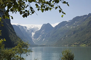 Fjordland Prints: The glacier lake above Olden, Fjordland, Norway, Scandinavia, Europe