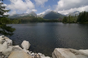 Glacier Prints: Glacier lake of Strebske Pleso in the High Tatra, Slovakia, Europe