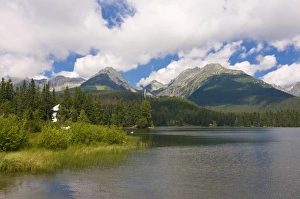 Glacier lake of Strebske Pleso in the High Tatra, Slovakia, Europe