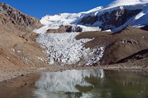 Plazas Prints: Glacier near Plaza de Mulas basecamp, Aconcagua Provincial Park, Andes mountains