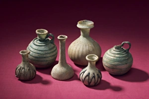 Glass Prints: Glass bottles from Tylos period, New National Museum, Manama, Bahrain, Middle East